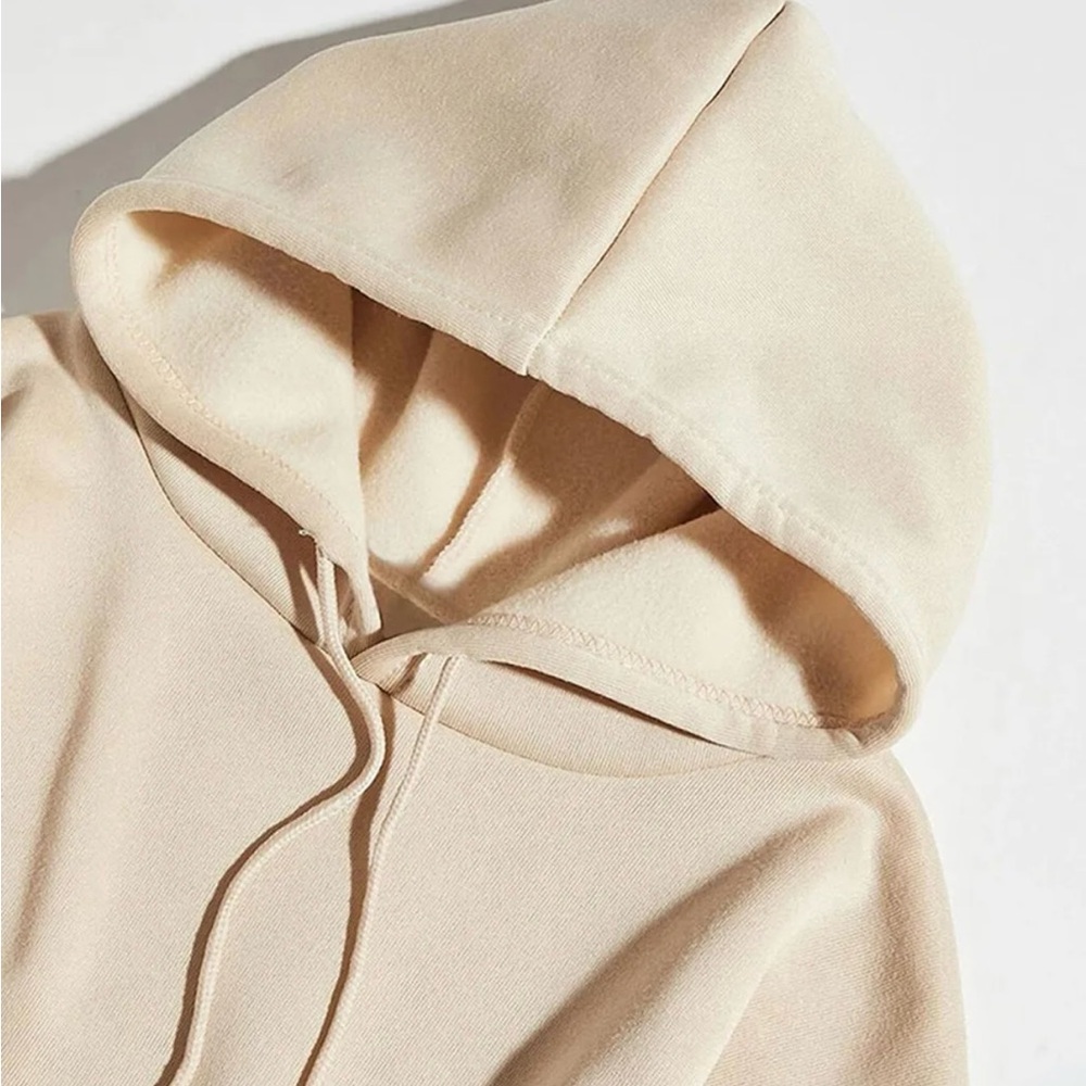 Christmas Sweater Hooded Super Cozy soft lined Holiday in Cream - Picture 3 of 3